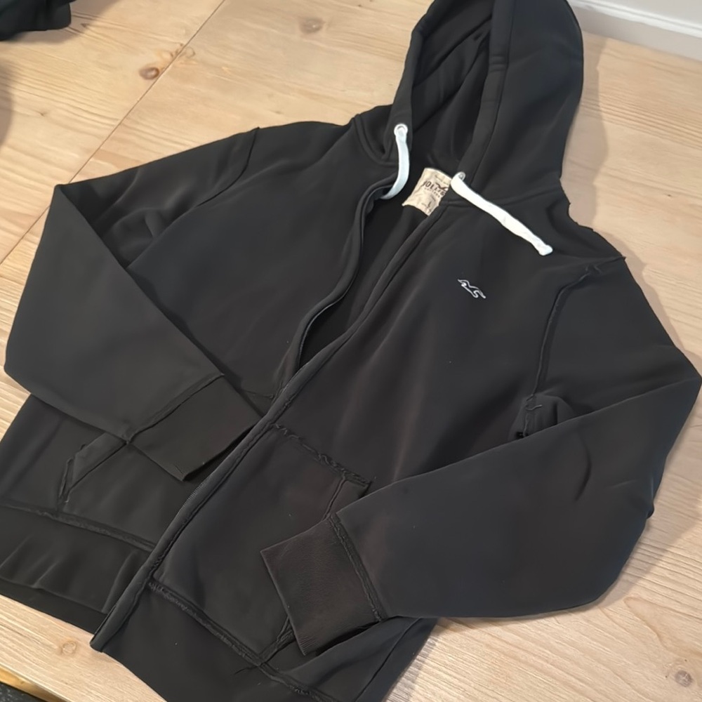 Hollister Black Charcoal Full-Zip men’s Hoodie large